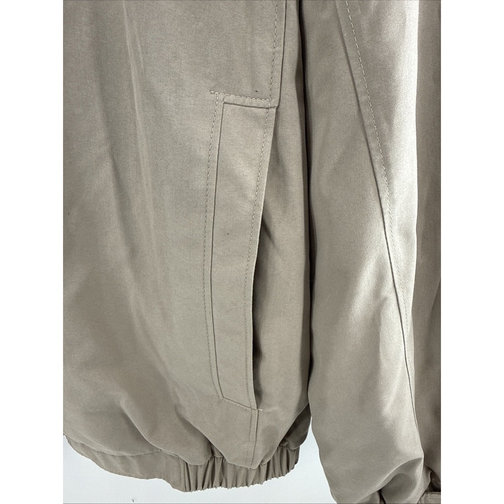 Perry Ellis Portfolio Tan Microfiber Jacket Full Zip Mesh Lined Mens Large - Picture 5 of 9